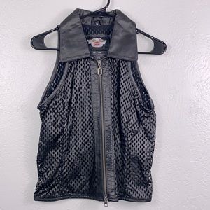 ‘04 Harley Davidson Black Leather Vest Womens Medium
